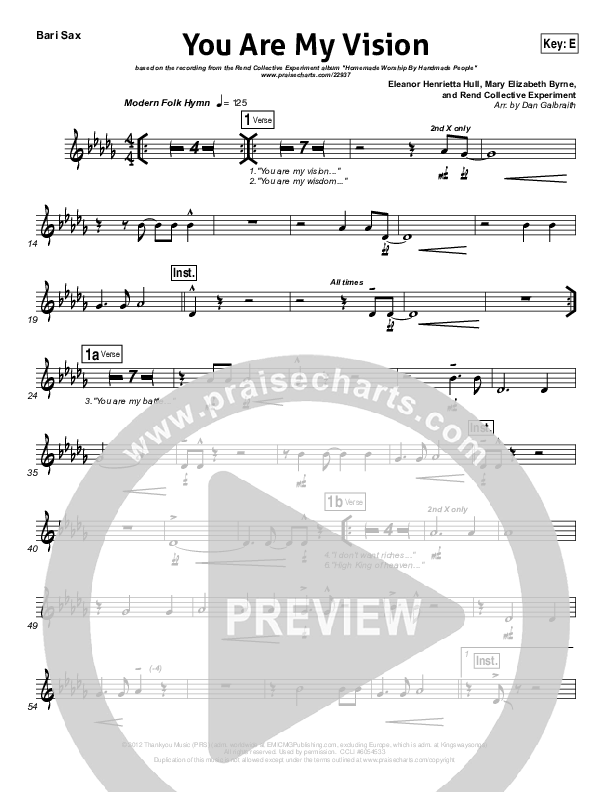 You Are My Vision Bari Sax (Rend Collective)