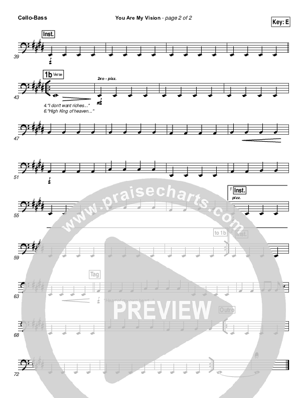 You Are My Vision Cello/Bass (Rend Collective)