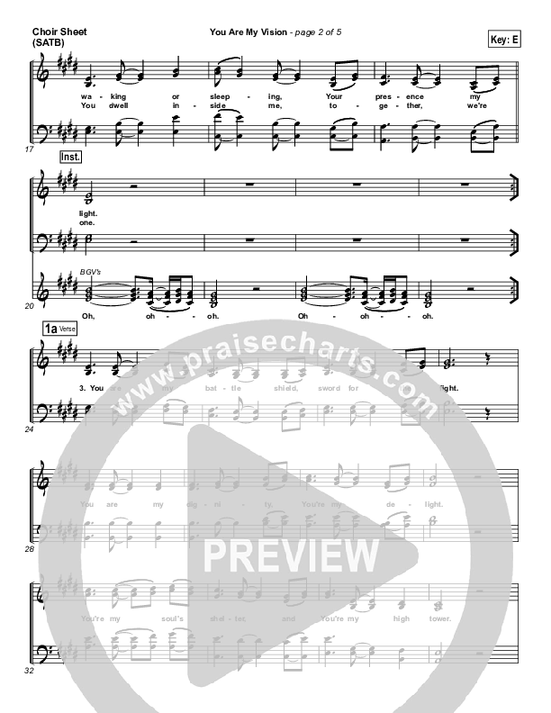 You Are My Vision Choir Sheet (SATB) (Rend Collective)