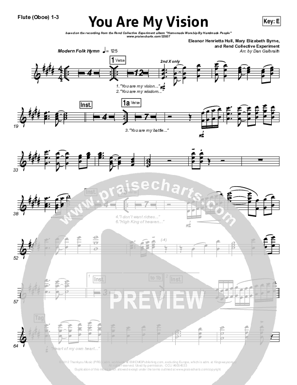 You Are My Vision Flute/Oboe 1/2/3 (Rend Collective)