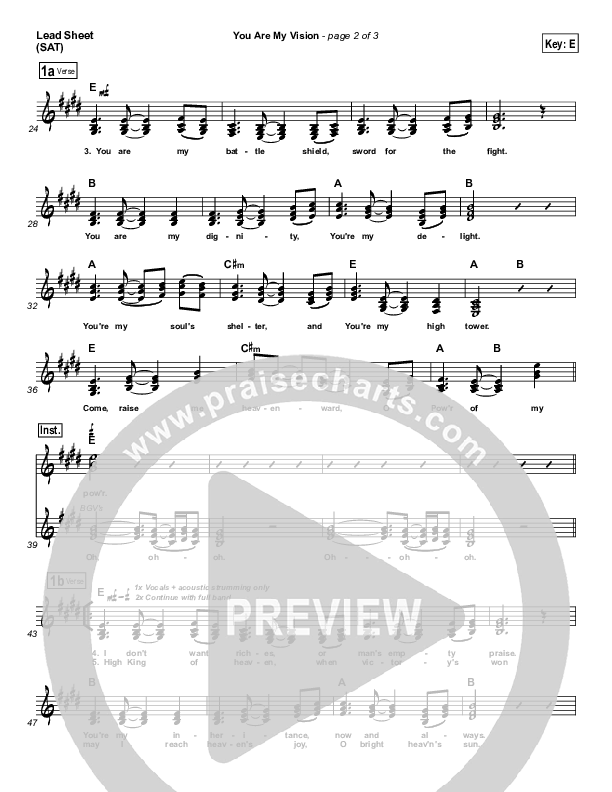 You Are My Vision Lead Sheet (SAT) (Rend Collective)