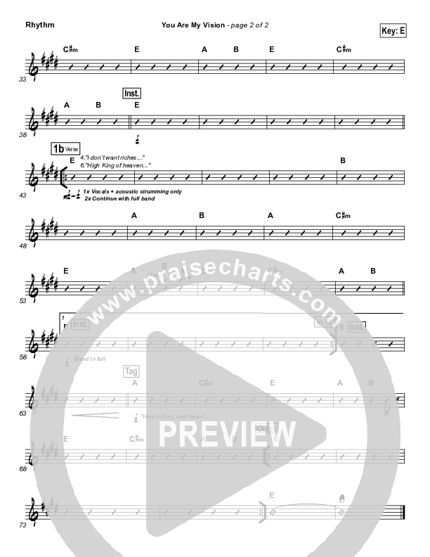 You Are My Vision Rhythm Chart (Rend Collective)