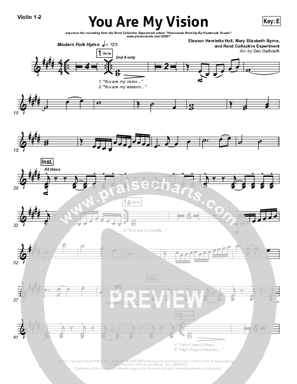 You Are My Vision Violin 1/2 (Rend Collective)