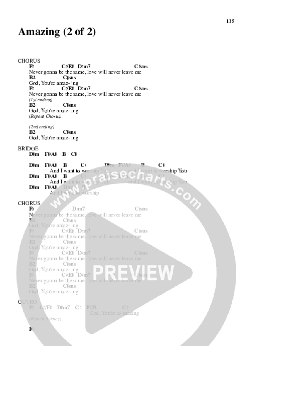 Amazing Chord Chart (Parachute Band)