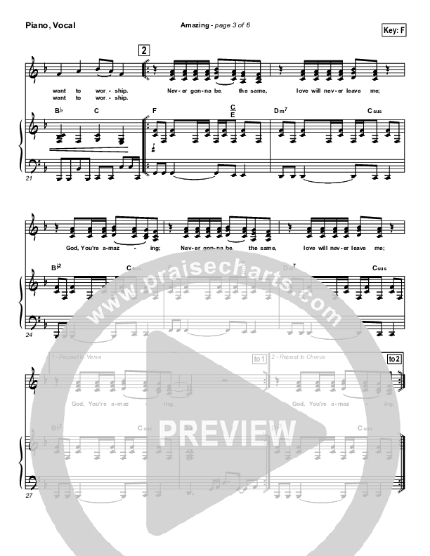 Amazing Piano/Vocal (Parachute Band)