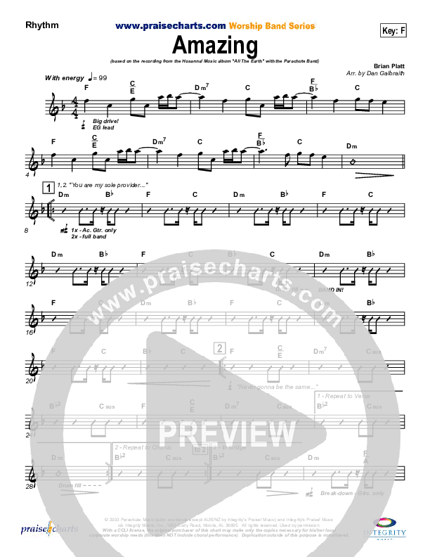 Amazing Rhythm Chart (Parachute Band)