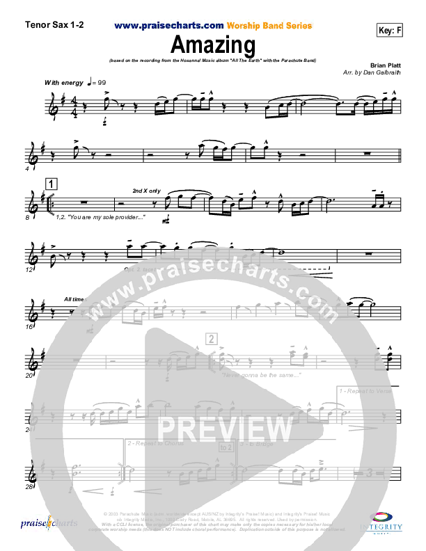 Amazing Tenor Sax 1/2 (Parachute Band)