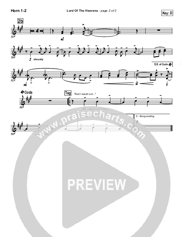 Lord Of The Heavens French Horn 1/2 (Parachute Band)