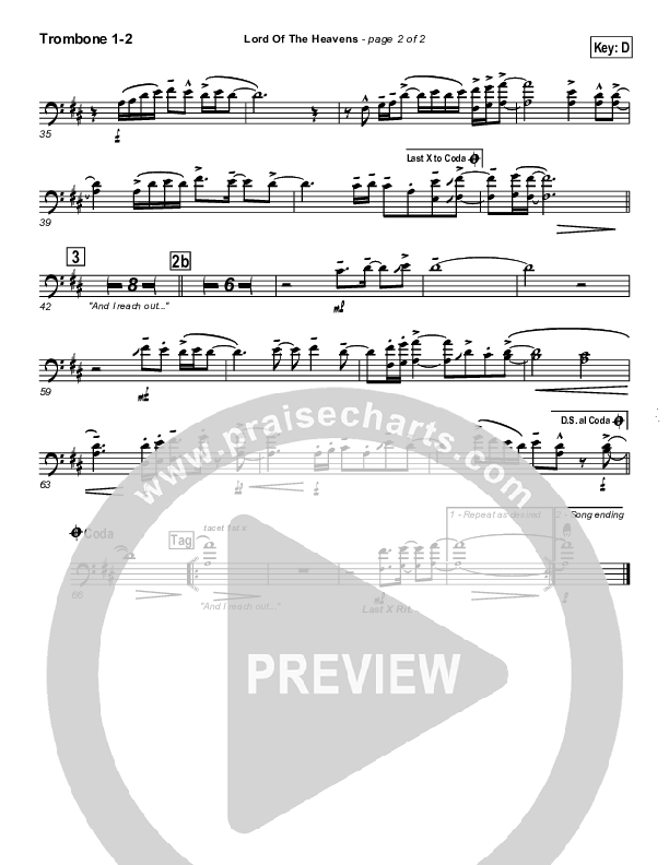 Lord Of The Heavens Trombone 1/2 (Parachute Band)