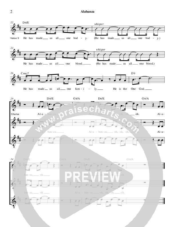 Alabanza Lead Sheet (Derick Thomas)