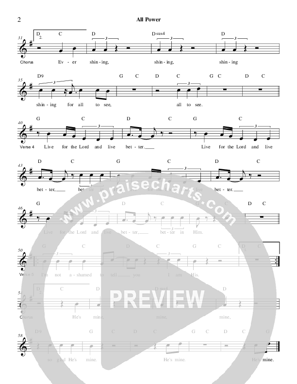 All Power Lead Sheet (Derick Thomas)