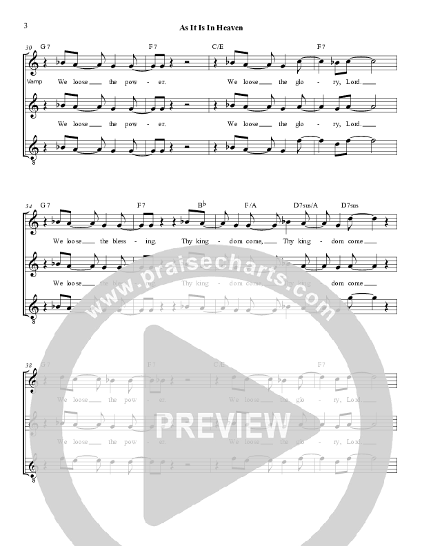 As It Is In Heaven Lead Sheet (Derick Thomas)