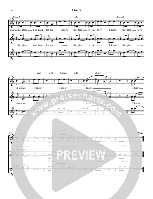 I Know Lead Sheet (SAT) (Derick Thomas)