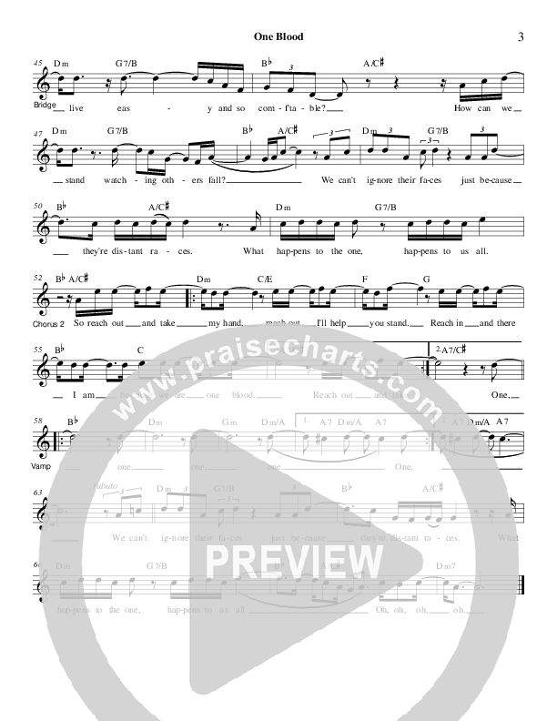 One Blood Lead Sheet (Derick Thomas)