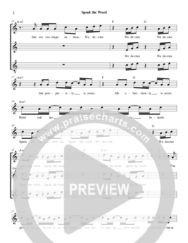 Speak The Word Lead Sheet (SAT) (Derick Thomas)