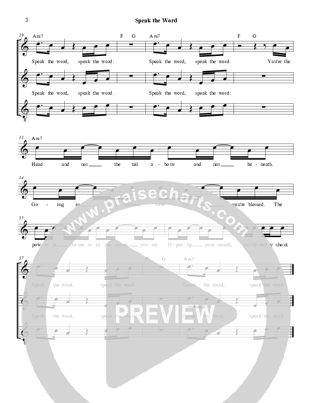 Speak The Word Lead Sheet (SAT) (Derick Thomas)