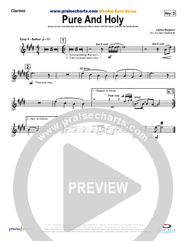 Pure And Holy Clarinet (Parachute Band)