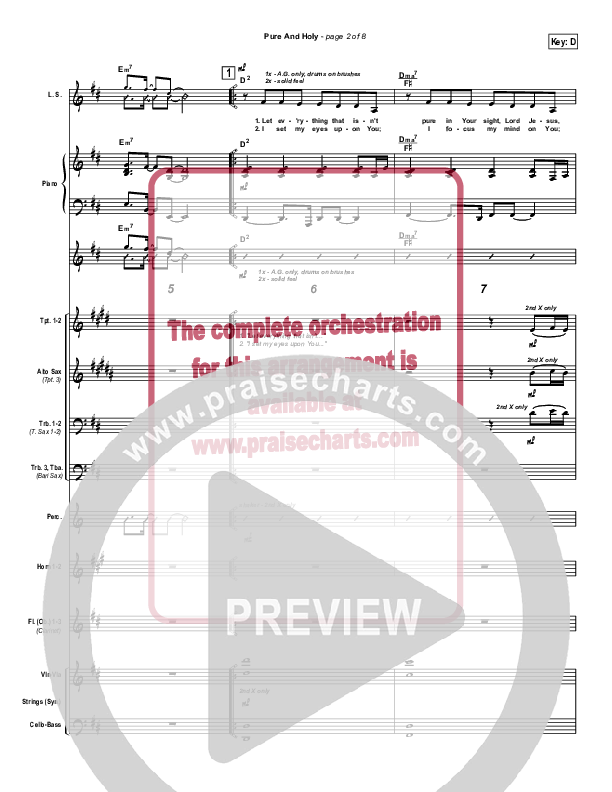 Pure And Holy Conductor's Score (Parachute Band)