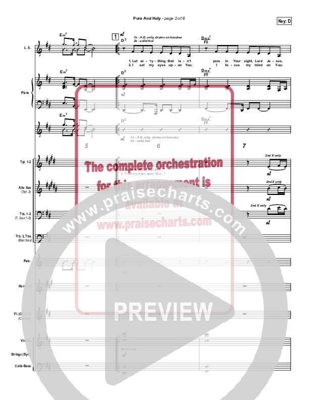 Pure And Holy Conductor's Score (Parachute Band)