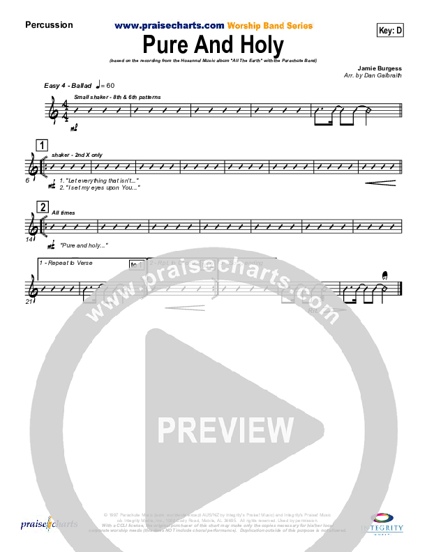 Pure And Holy Percussion (Parachute Band)