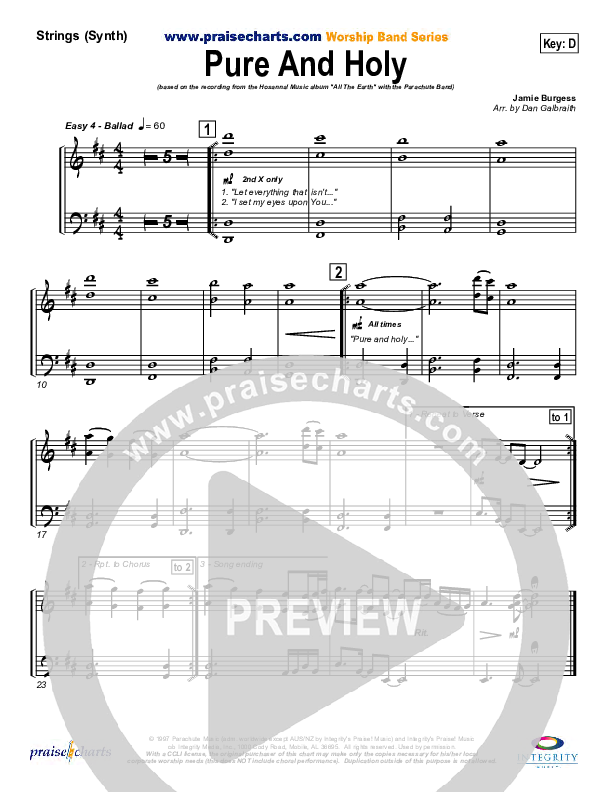 Pure And Holy Synth Strings (Parachute Band)