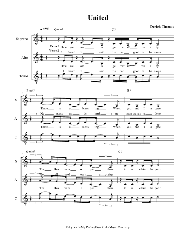 United Lead Sheet (Derick Thomas)
