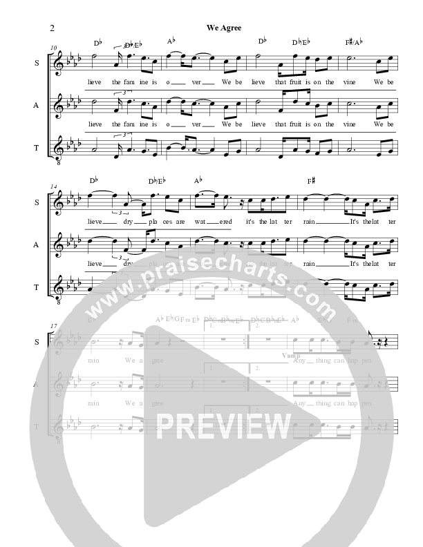 We Agree Lead Sheet (Derick Thomas)