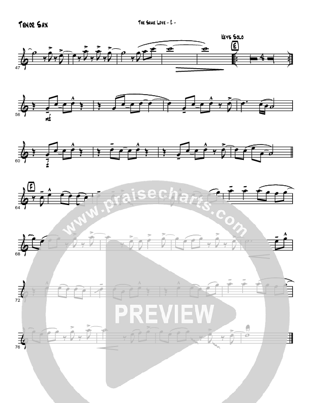 The Same Love Tenor Sax 2 (Brad Henderson)