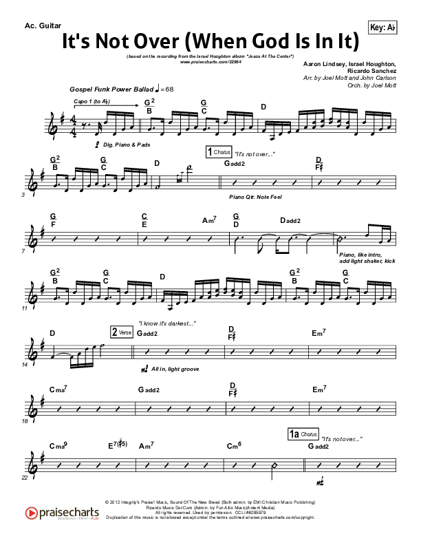 It's Not Over Acoustic Guitar (Israel Houghton)