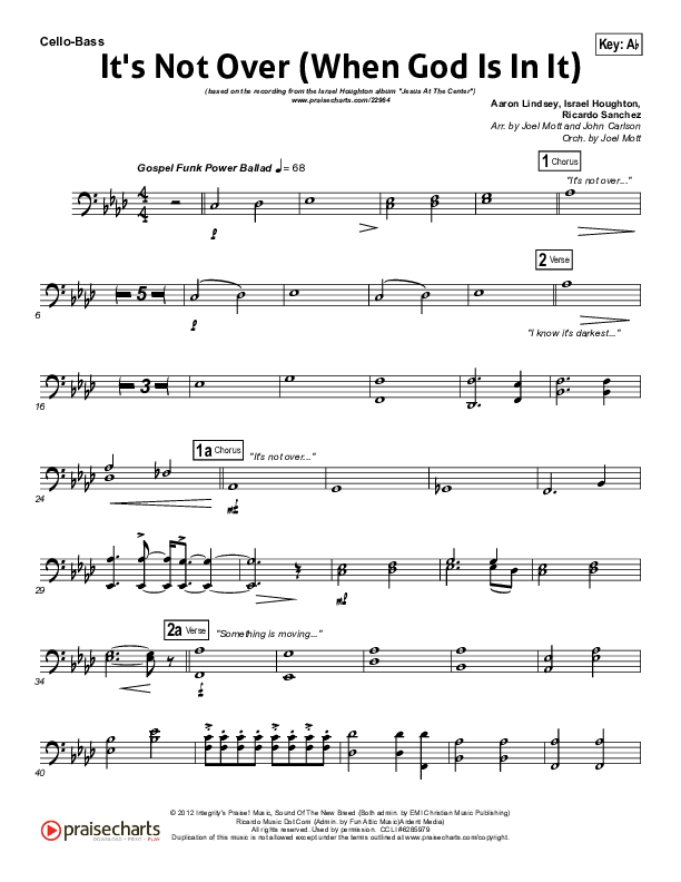 It's Not Over Cello/Bass (Israel Houghton)