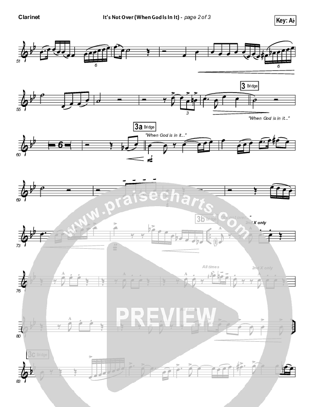 It's Not Over Clarinet (Israel Houghton)