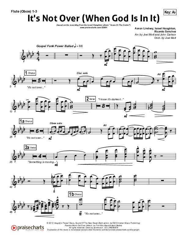 It's Not Over Flute/Oboe 1/2/3 (Israel Houghton)