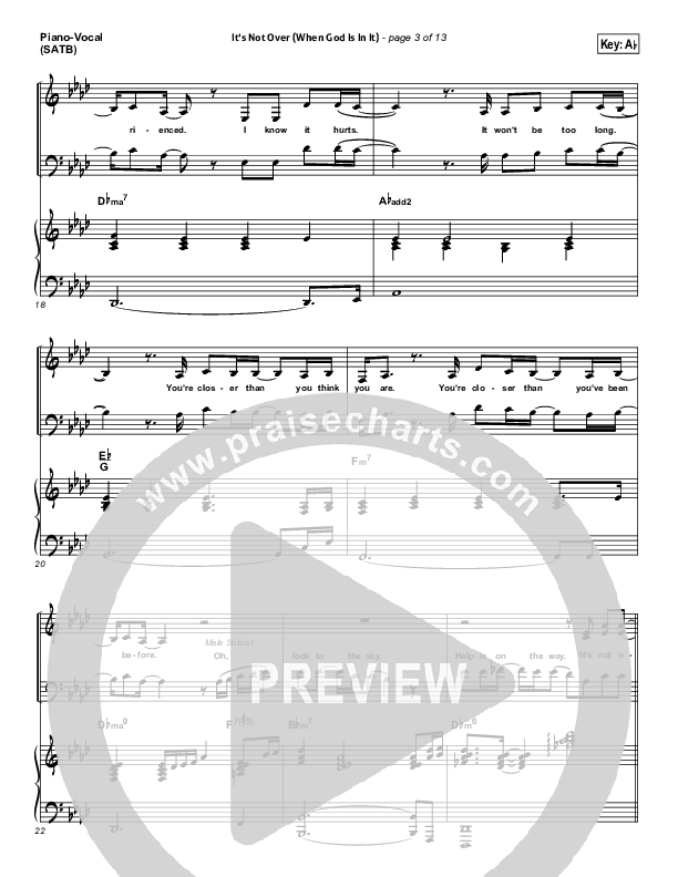 It's Not Over Piano/Vocal (SATB) (Israel Houghton)
