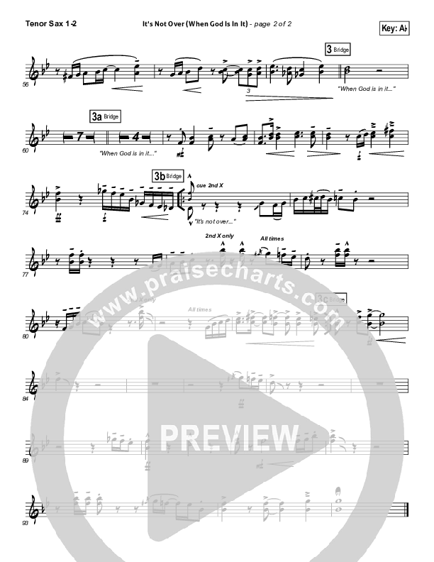 It's Not Over Tenor Sax 1/2 (Israel Houghton)