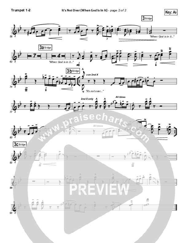 It's Not Over Trumpet 1,2 (Israel Houghton)