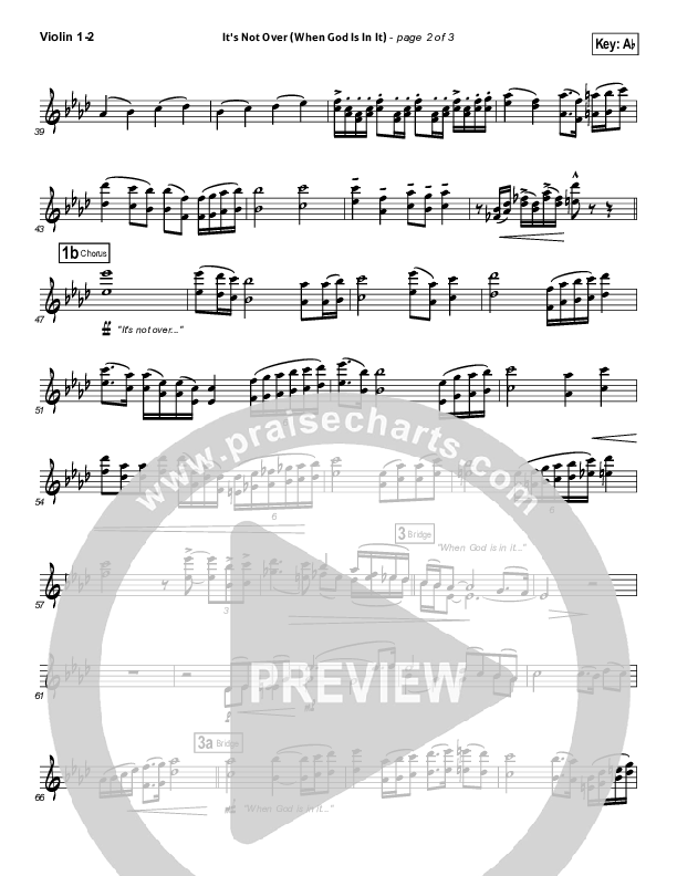 It's Not Over Violin 1/2 (Israel Houghton)