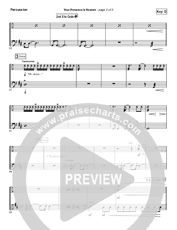 Your Presence Is Heaven To Me Percussion (Israel Houghton)