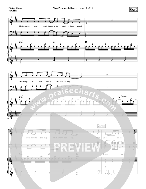 Your Presence Is Heaven To Me Piano/Vocal (SATB) (Israel Houghton)