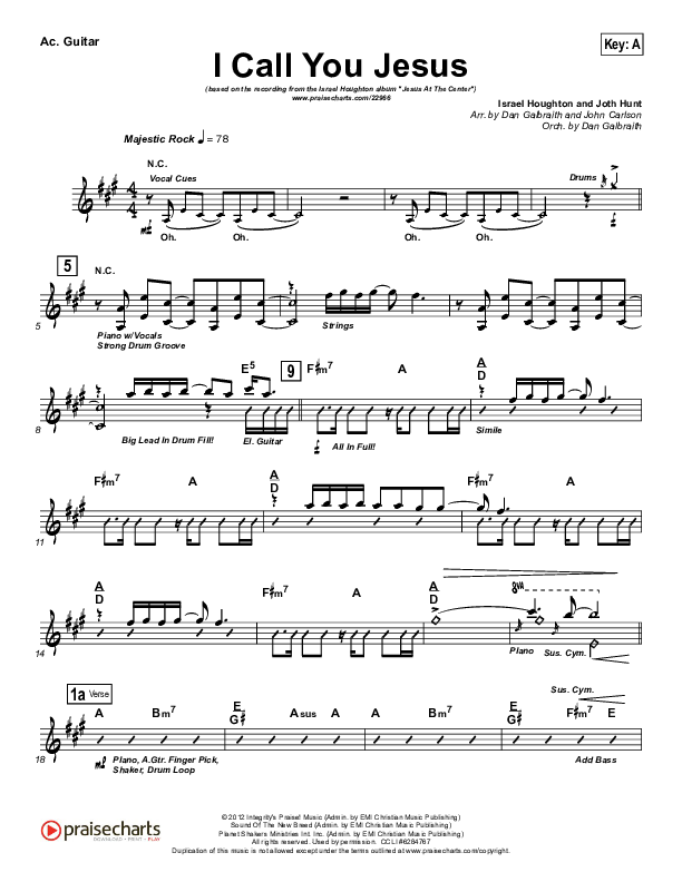 I Call You Jesus Acoustic Guitar (Israel Houghton)