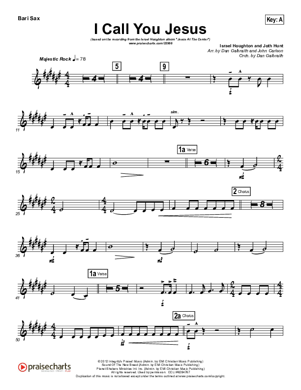 I Call You Jesus Bari Sax (Israel Houghton)