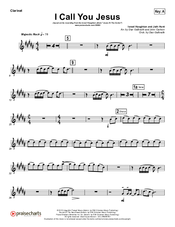 I Call You Jesus Clarinet (Israel Houghton)