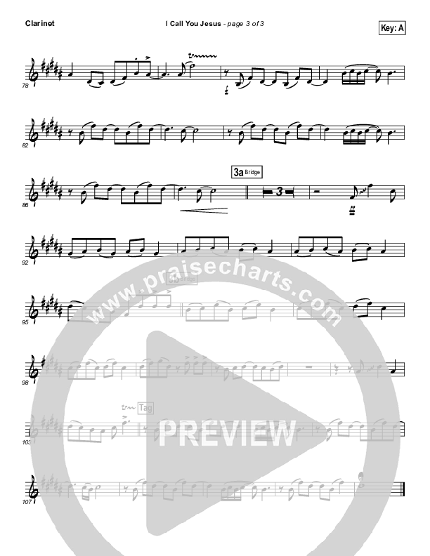 I Call You Jesus Clarinet (Israel Houghton)