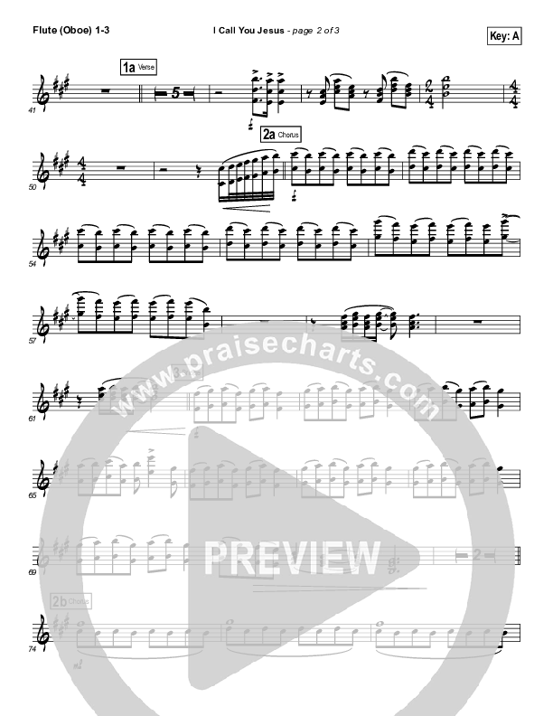 I Call You Jesus Flute/Oboe 1/2/3 (Israel Houghton)