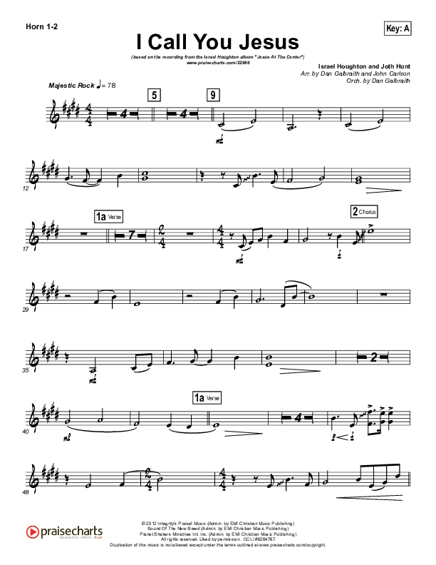 I Call You Jesus Brass Pack (Israel Houghton)