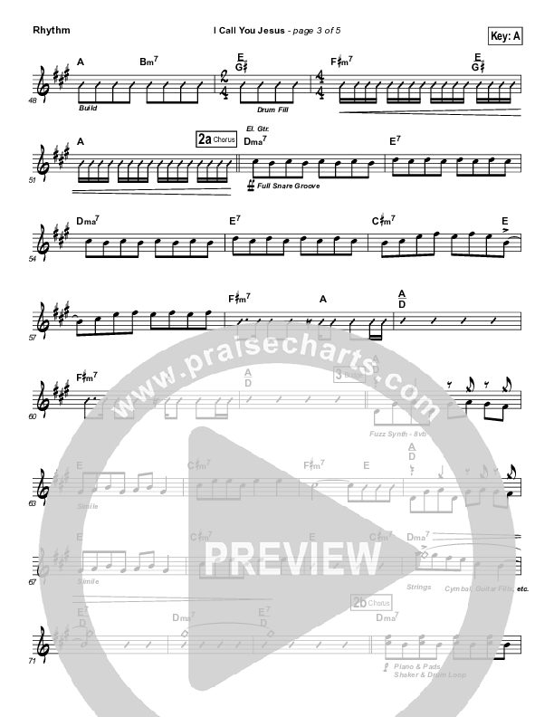 I Call You Jesus Rhythm Chart (Israel Houghton)