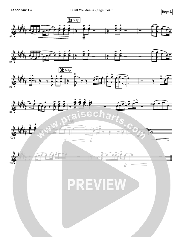 I Call You Jesus Tenor Sax 1/2 (Israel Houghton)