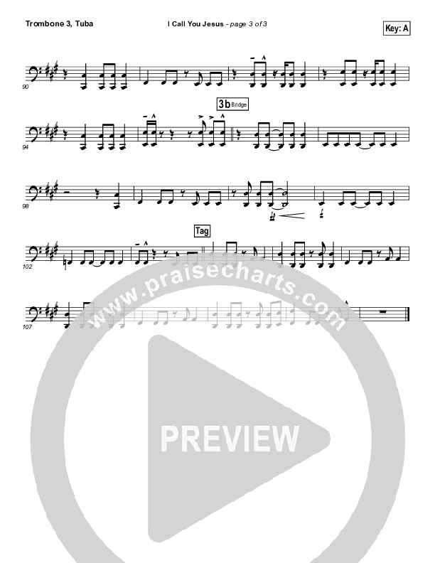 I Call You Jesus Trombone 3/Tuba (Israel Houghton)