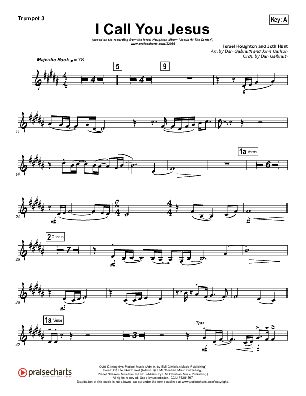 I Call You Jesus Trumpet 3 (Israel Houghton)