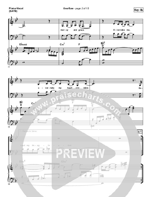 Overflow Piano/Vocal (SATB) (Israel Houghton)