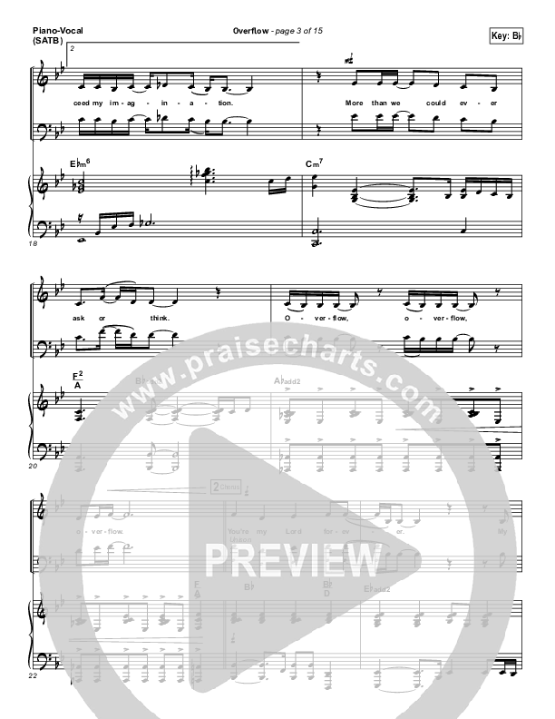 Overflow Piano/Vocal (SATB) (Israel Houghton)